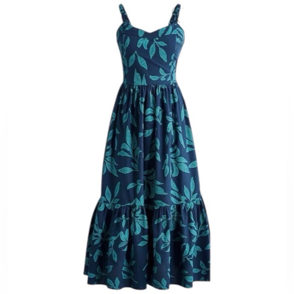 Tiered Midi Sundress with Nautical Print